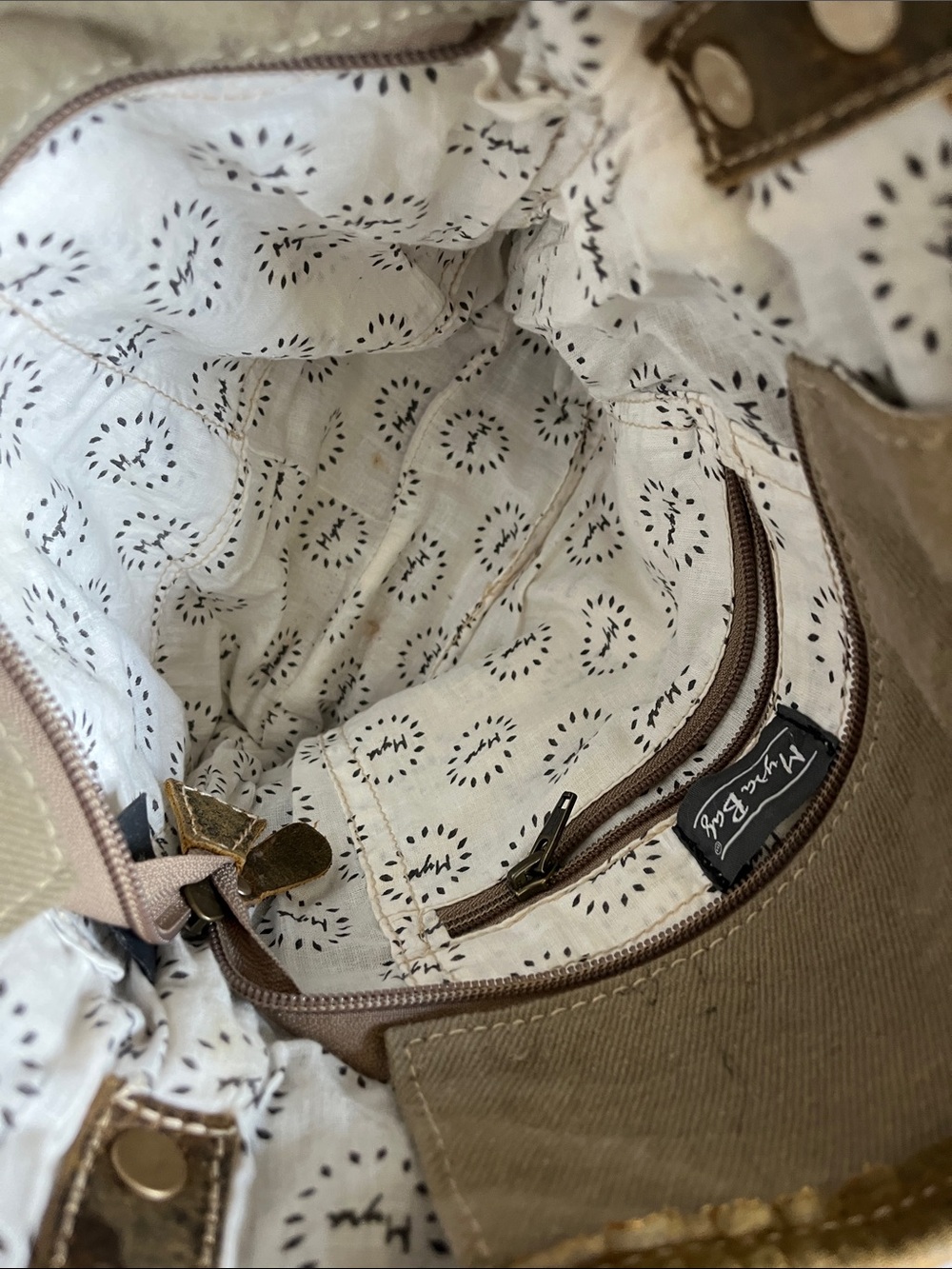 Myra Bag Brown and Cream Woven Crossbody - Picture 4 of 7